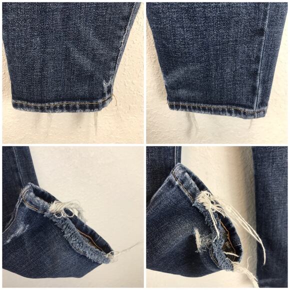 Agolde Sophie Crop Distressed Starwood Raw Hem Torn Knee Made in USA Jeans 29 - Picture 7 of 15